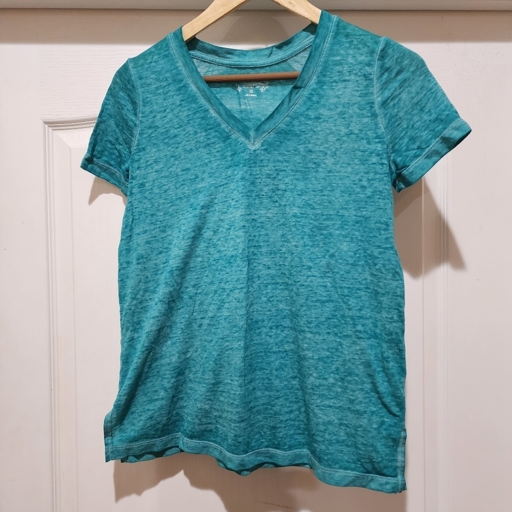 Mudd Roadtrip short sleeve Teal vneck tee Size XS
